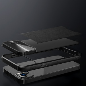 Гръб от естествена кожа с подвижно покритие за камерата NILLKIN CamShield Leather S - iPhone 14 Pro Max зелен - Img 12