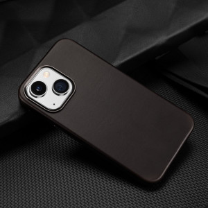 Гръб от естествена кожа DUX DUCIS Naples MagSafe - iPhone 14 тъмнокафяв - Img 10
