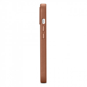 Гръб от естествена кожа iCARER Leather MagSafe - iPhone 14 кафяв - Img 6