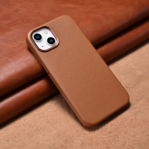 Гръб от естествена кожа iCARER Leather MagSafe - iPhone 14 кафяв - Img 13