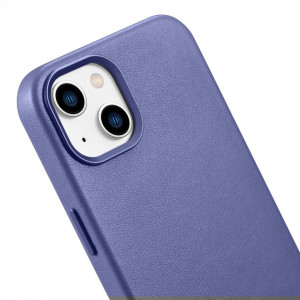 Гръб от естествена кожа iCARER Leather MagSafe - iPhone 14 светлолилав - Img 9