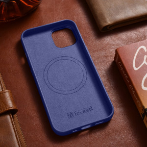 Гръб от естествена кожа iCARER Leather MagSafe - iPhone 14 светлолилав - Img 13