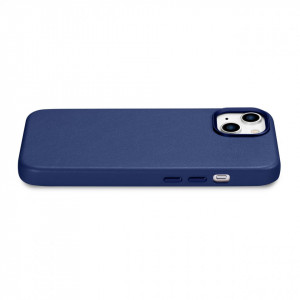Гръб от естествена кожа iCARER Leather MagSafe - iPhone 14 Plus син - Img 10