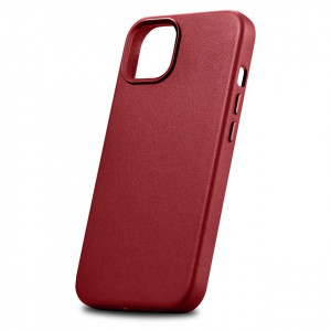 Гръб от естествена кожа iCARER Leather MagSafe - iPhone 14 Plus червен - Img 7