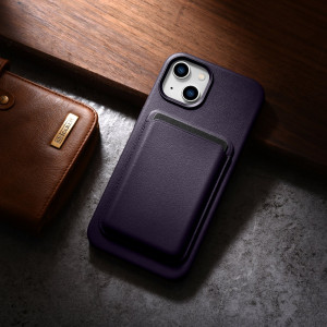 Гръб от естествена кожа iCARER Leather MagSafe - iPhone 14 Plus тъмнолилав - Img 18