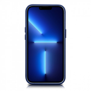 Гръб от естествена кожа iCARER Leather MagSafe - iPhone 14 Pro Max син - Img 2