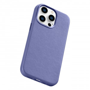 Гръб от естествена кожа iCARER Leather MagSafe - iPhone 14 Pro Max светлолилав - Img 12