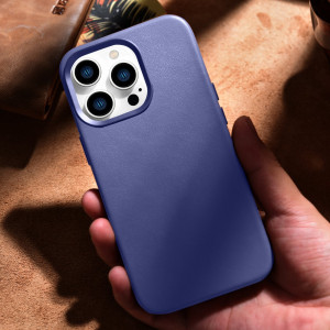 Гръб от естествена кожа iCARER Leather MagSafe - iPhone 14 Pro Max светлолилав - Img 17