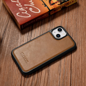 Гръб от естествена кожа iCARER Leather Oil Wax MagSafe - iPhone 14 Plus кафяв - Img 11