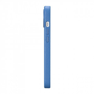Гръб от естествена кожа iCARER Litchi Premium MagSafe - iPhone 14 Plus светлосин - Img 5