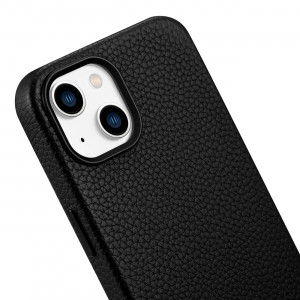 Гръб от естествена кожа iCARER Litchi Premium MagSafe - iPhone 14 Plus черен - Img 13
