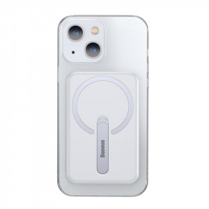 Гръб със стойка BASEUS Magnetic - iPhone 13 прозрачен - Img 2