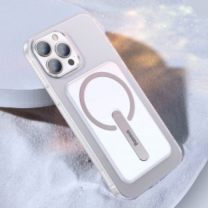 Гръб със стойка BASEUS Magnetic - iPhone 13 Pro прозрачен - Img 17