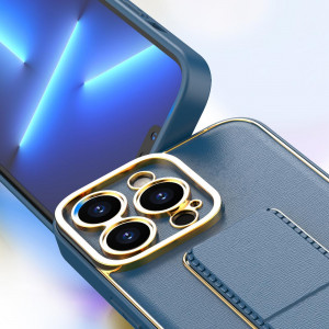 Гръб със стойка New Kickstand - iPhone 12 син - Img 12