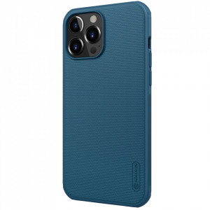 Гръб със стойка NILLKIN Super Frosted Shield - iPhone 13 Pro Max син - Img 3