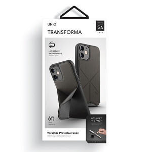 Гръб със стойка UNIQ Transforma - iPhone 12 mini сив - Img 7