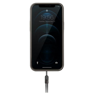 Гръб с лентов държач и каишка UNIQ Heldro с антимикробно покритие - iPhone 12 Pro Max черен въглен - Img 4