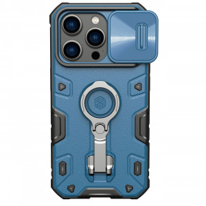 Гръб с подвижно покритие за камерата и ринг държач NILLKIN CamShield Armor Pro - iPhone 14 Pro син - Img 1