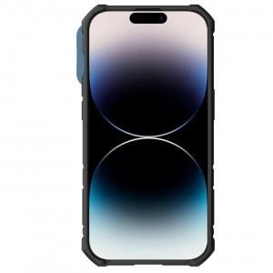 Гръб с подвижно покритие за камерата и ринг държач NILLKIN CamShield Armor Pro - iPhone 14 Pro син - Img 3