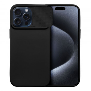 Гръб с подвижно покритие за камерата Slide - iPhone 15 Pro Max черен - Img 1