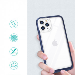 Гръб Clear 3в1 с гел рамка - iPhone 11 Pro син - Img 2