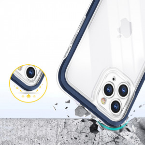 Гръб Clear 3в1 с гел рамка - iPhone 11 Pro син - Img 6