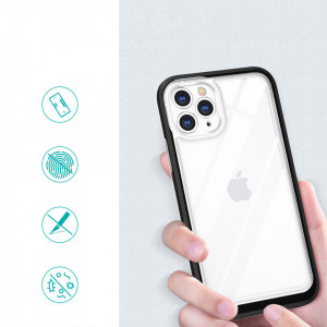 Гръб Clear 3в1 с гел рамка - iPhone 11 Pro Max черен - Img 2