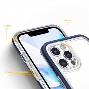 Гръб Clear 3в1 с гел рамка - iPhone 12 Pro Max син - Img 4