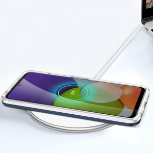 Гръб Clear 3в1 с гел рамка - Samsung Galaxy A22 5G син - Img 7