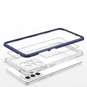 Гръб Clear 3в1 с гел рамка - Samsung Galaxy A73 5G син - Img 5