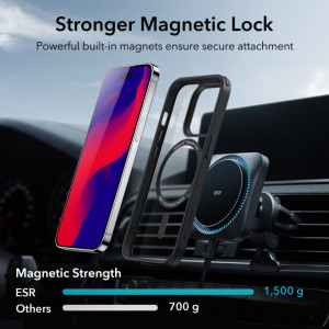 Гръб ESR Classic Hybrid MagSafe - iPhone 14 Pro Max прозрачен с черна рамка - Img 3