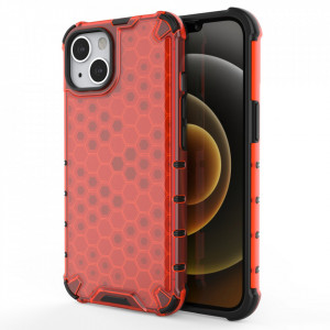 Гръб Honeycomb Armor със силиконов бъмпер - iPhone 13 червен - Img 3