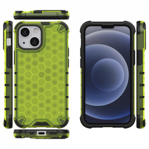 Гръб Honeycomb Armor със силиконов бъмпер - iPhone 13 mini зелен - Img 2