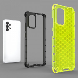 Гръб Honeycomb Armor със силиконов бъмпер - Samsung Galaxy A03s черен - Img 8
