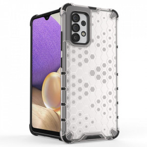 Гръб Honeycomb Armor със силиконов бъмпер - Samsung Galaxy A03s прозрачен - Img 2
