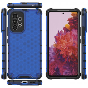 Гръб Honeycomb Armor със силиконов бъмпер - Samsung Galaxy A73 5G син - Img 20