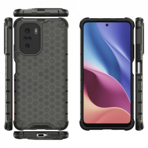 Гръб Honeycomb Armor със силиконов бъмпер - Xiaomi Mi 11i / Mi 11X / Poco F3 / Redmi K40 / K40 Pro / K40 Pro Plus черен - Img 9