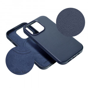 Гръб Leather Mag съвместим с MagSafe - iPhone 15 Pro Max син - Img 8