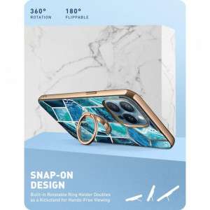 Гръб SUPCASE IBLSN Cosmo Snap с ринг държач - iPhone 13 Pro морскосин - Img 4