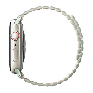 Двулицева магнитна каишка UNIQ Revix - Apple Watch Ultra 49mm / Ultra 2 49mm / 45mm Series 9 / 45mm Series 8 / 45mm Series 7 / 44mm SЕ (2nd gen) / 44mm SE / 44mm Series 6 / 44mm Series 5 / 44mm Series 4 / 42mm Series 3 / 42mm Series 2 резеда / бежов - Img 4