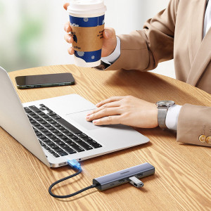 Докинг станция UGREEN USB Type A 3.0 към 3x USB Type A / RJ45 / USB Type C Power Delivery (CM475) сива - Img 11