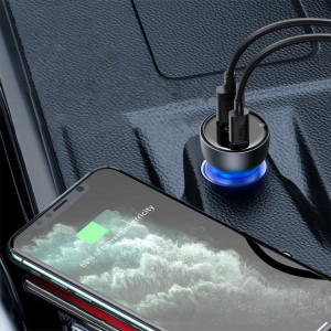 Зарядно за кола BASEUS 65W USB Type A / USB Type C QC PPS с LED дисплей черно - Img 9