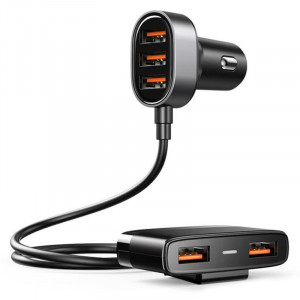 Зарядно за кола JOYROOM 6.2 A 3x USB Type A с удължител за задната седалка 2x USB Type A (JR-CL03) черно - Img 1