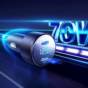 Зарядно за кола JOYROOM 70W 2x USB Type C с LED диспелй (JR-CCD02) черно - Img 14