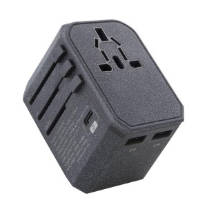 Зарядно за стена (2в1 UK и EU стандарт) UNIQ 33W 2x USB Type A / USB Type C PD18W QC3.0 (LITHOS Collective) сиво - Img 3