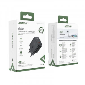 Зарядно за стена ACEFAST GaN 30W USB Type C PD QC3.0 AFC FCP (A21) черно - Img 5
