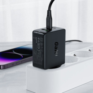 Зарядно за стена ACEFAST GaN 65W USB Type A / 2x USB Type C PPS PD QC4.0+ (A41) бяло - Img 6