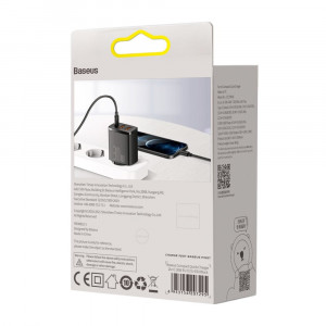 Зарядно за стена BASEUS 30W 3A 2x USB Type A / USB Type C PD QC (CCXJ-E01) черно - Img 6
