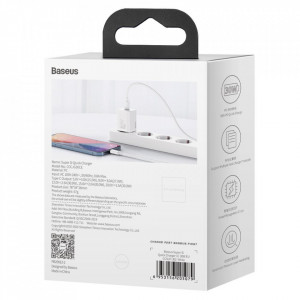 Зарядно за стена BASEUS Super Si 1C 30W USB Type C PD QC (CCSUP-J02) бяло - Img 6