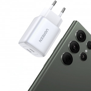 Зарядно за стена UGREEN GaN 45W 2x USB Type C PD QC (CD294) бяло - Img 11